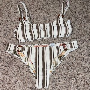 hollister striped swimsuit